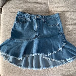 Denim Flare Jean Skirt